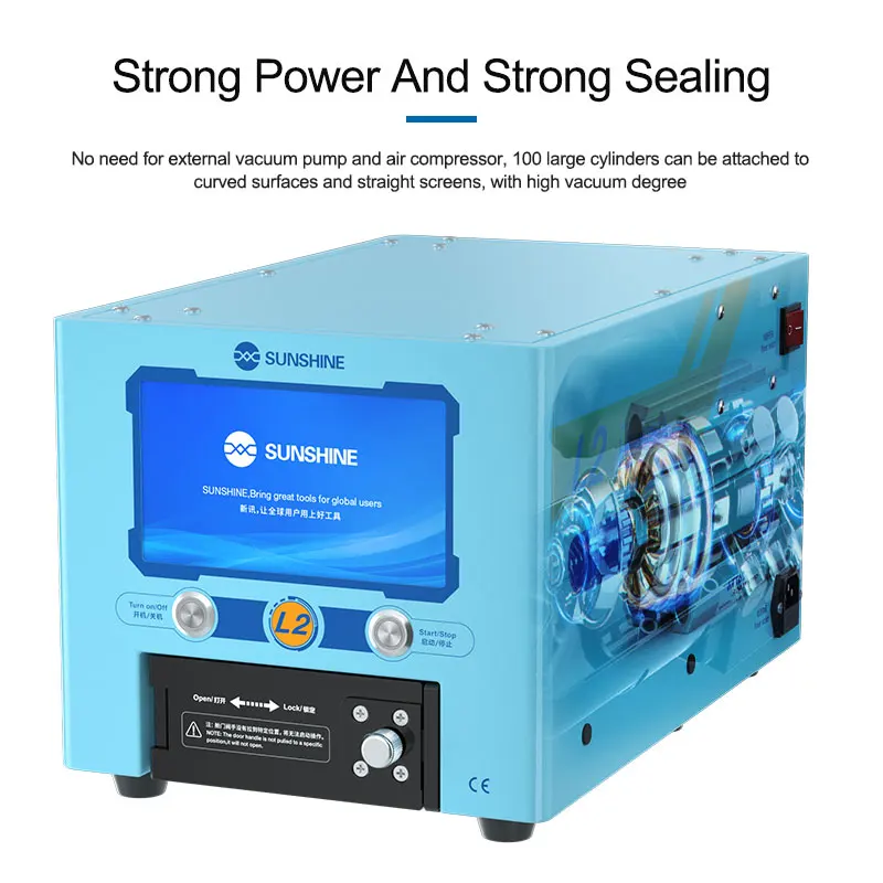 SUNSHINE L2-Máquina Inteligente de laminación y desespumado LCD, dispositivo con bomba de vacío integrada para pantalla Fflat curvada de teléfono móvil, 2 en 1