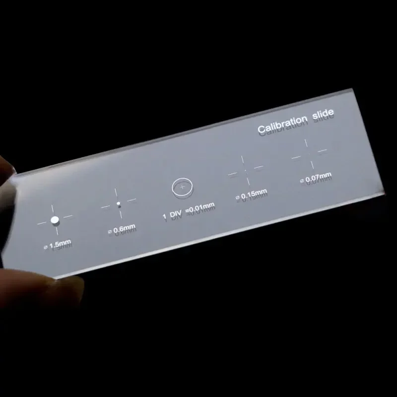 

Cross Dot 0.01mm Stage Micrometer Microscope Calibration Slide with Four Calibration Dots Lens Tools Microscopio