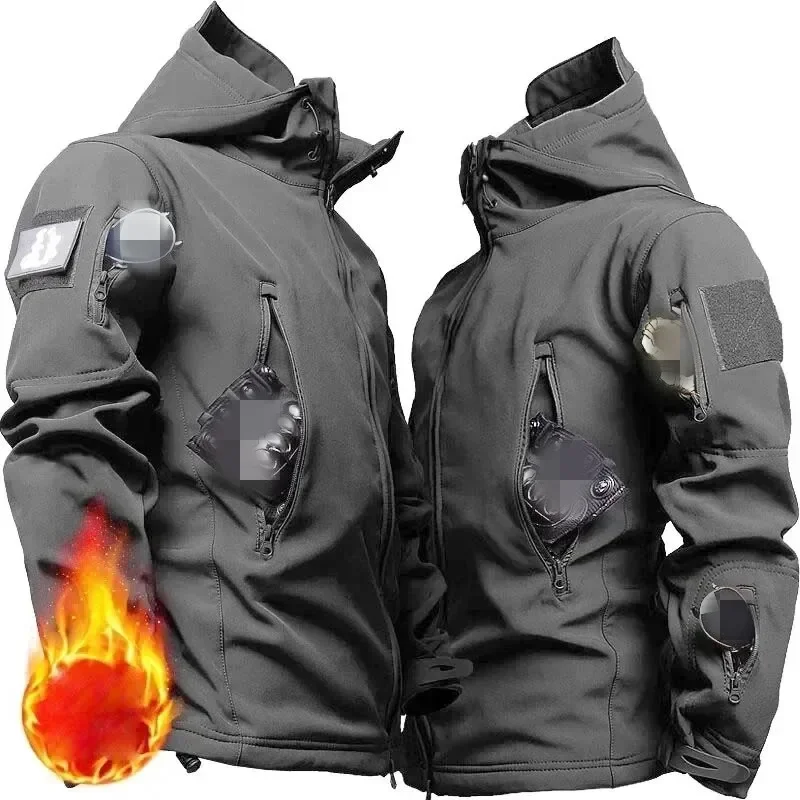 New Hiking Jackets Autumn Men's Camouflage Fleece Jackets Tactical Clothing 2024 Men Camouflage Windbreakers