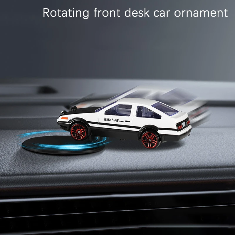 Automotive Center Console Ornaments AE86 Alloy Car Models Toys 360° Rotate Metal Diecast Workmanship Car Toys Fujiwara Tofu Car