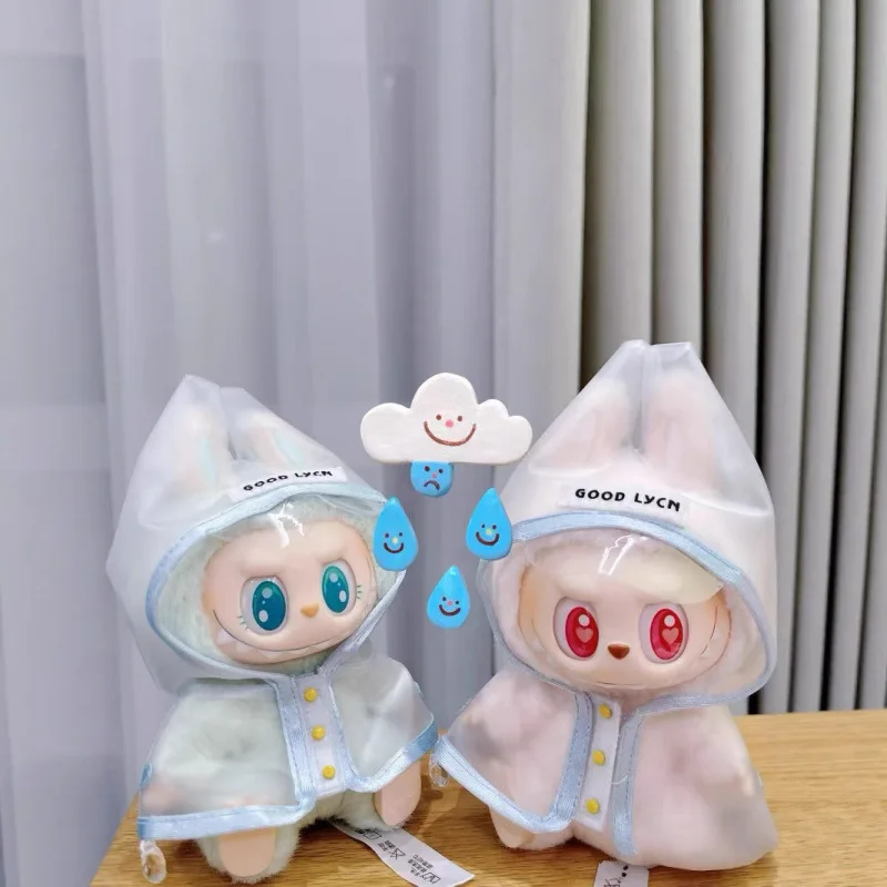 Labubu 의류 비옷 액세서리 미니 패션 디자인 Ropa 수집가를위한 선물 귀여운 장식 선물 투명 비옷