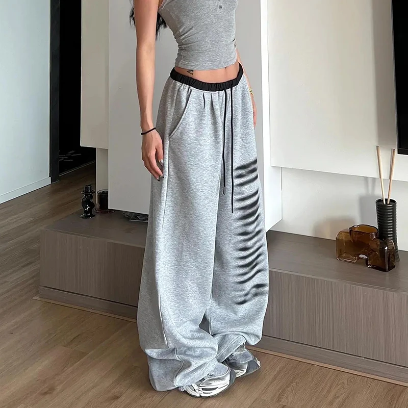 Y2K Baggy Sweatpants Women Vintage Harajuku Joggers Oversize Pants Korean Streetwear Casual Print High Waist Wide Leg Trousers