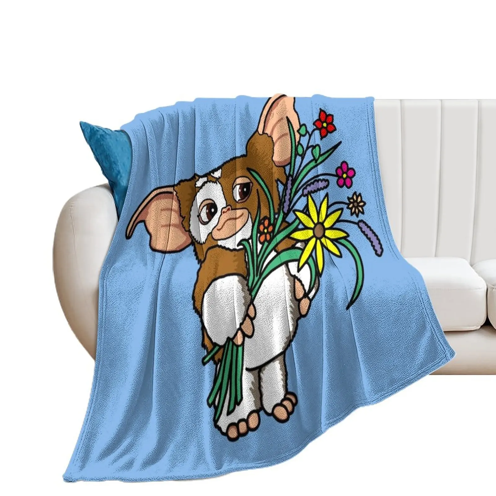 

Gizmo Flowers Throw Blanket Furrys Bed Fashionable Bed Flannel Blankets