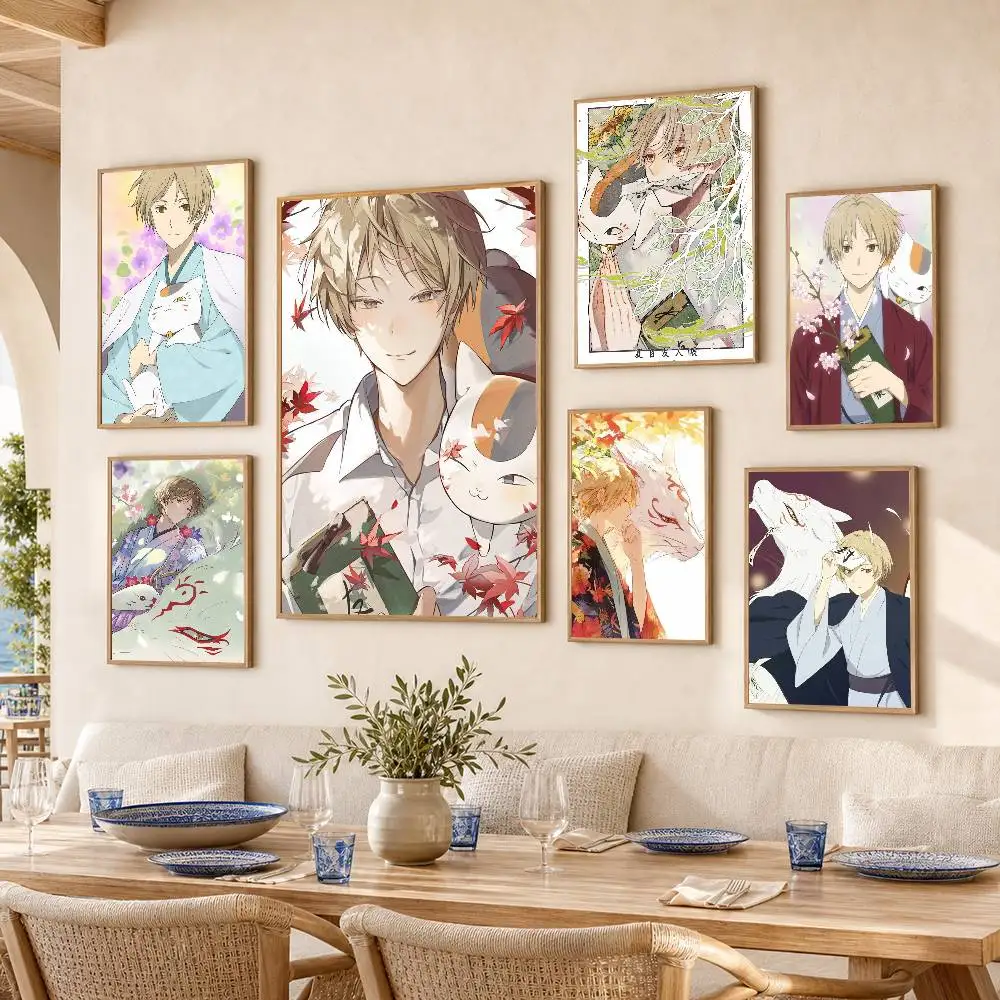 N-Natsume's Book of Friends Poster Self-adhesive Art Waterproof Paper Sticker Coffee House Bar Room Wall Decor