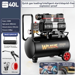 40L Silent Air Compressor For Home Car Repair Tire Inflation Paint Spraying Portable Air Pump 3180W 15L 25L