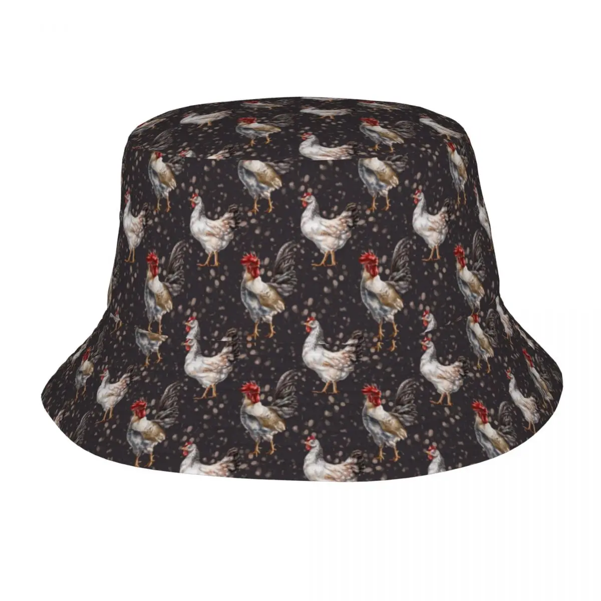 

Farm Chickens Roosters Bucket Hat Bob Fisherman Cap Outdoor Travel Sun Visor Fashion Panama