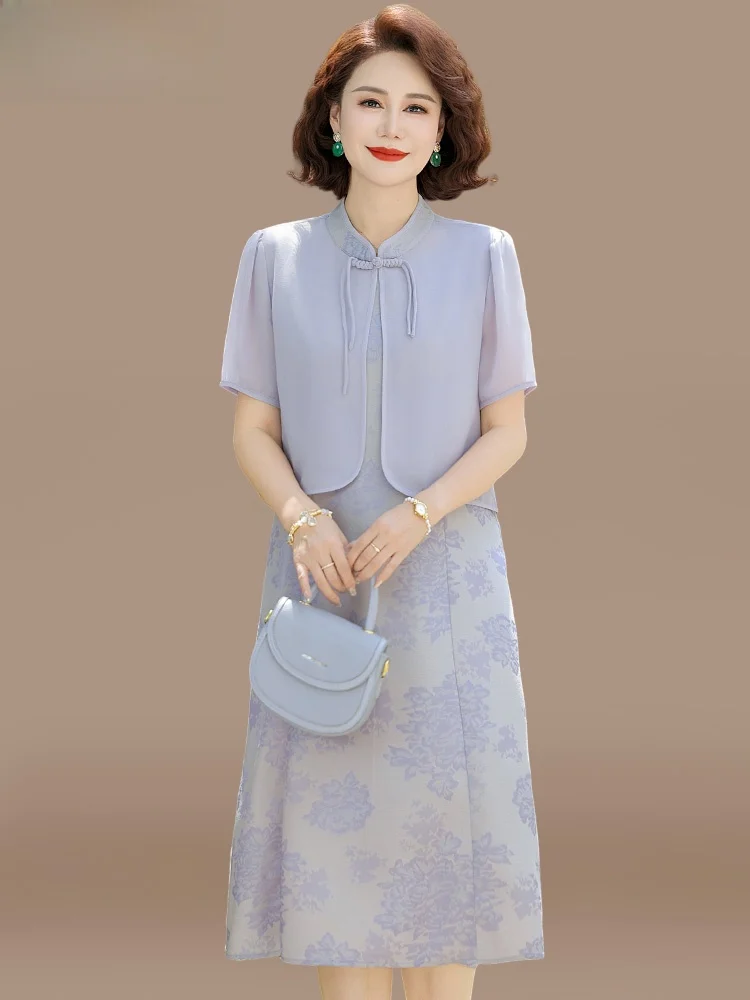 

Новый китайский летний модный комплект: юбка миди и топ с коротким рукавом, из полиэстера, свободного кроя, с круглым вырезом и пуговицами