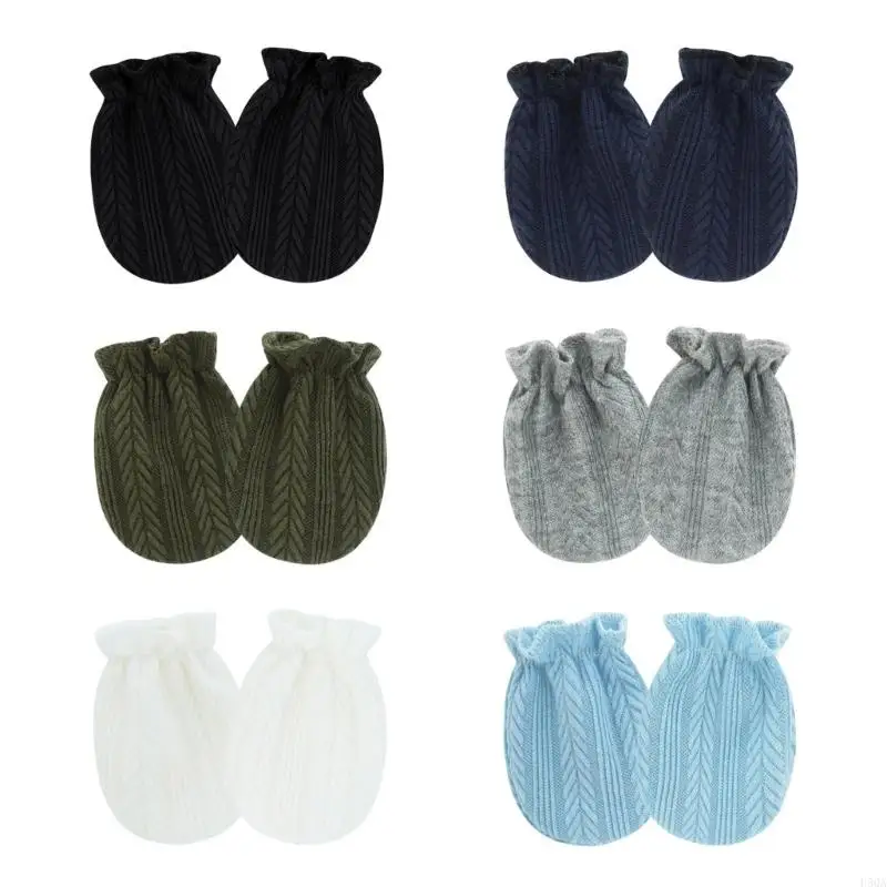 قفازات D5QA لحديثي الولادة مقاومة للخدش من القطن بإغلاق مرن، نسيج مريح