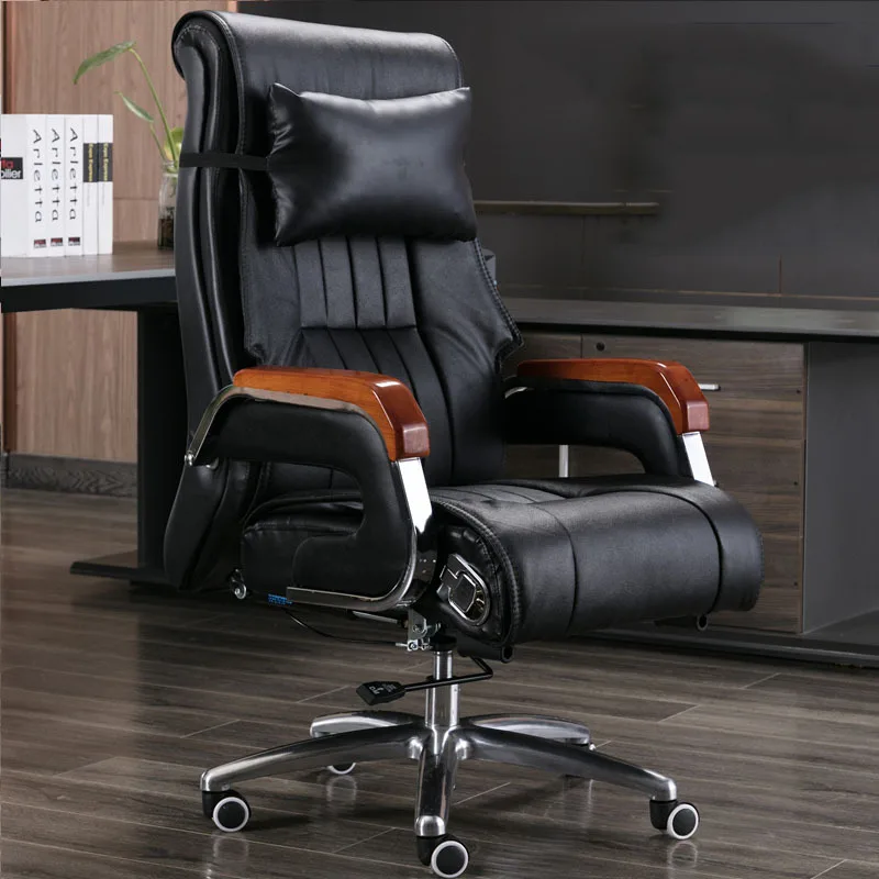 Fauteuil de Bureau Inclinable en Cuir, Design Roulant, Confortable, pour Ordinateur, Travail, Gamer, Mobilier de Maison