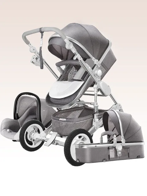 NEW High Landscape Luxury Infant 3 In 1 Stroller Baby Stroller Carriage Basket Four Wheels Stroller Baby Safe Seat