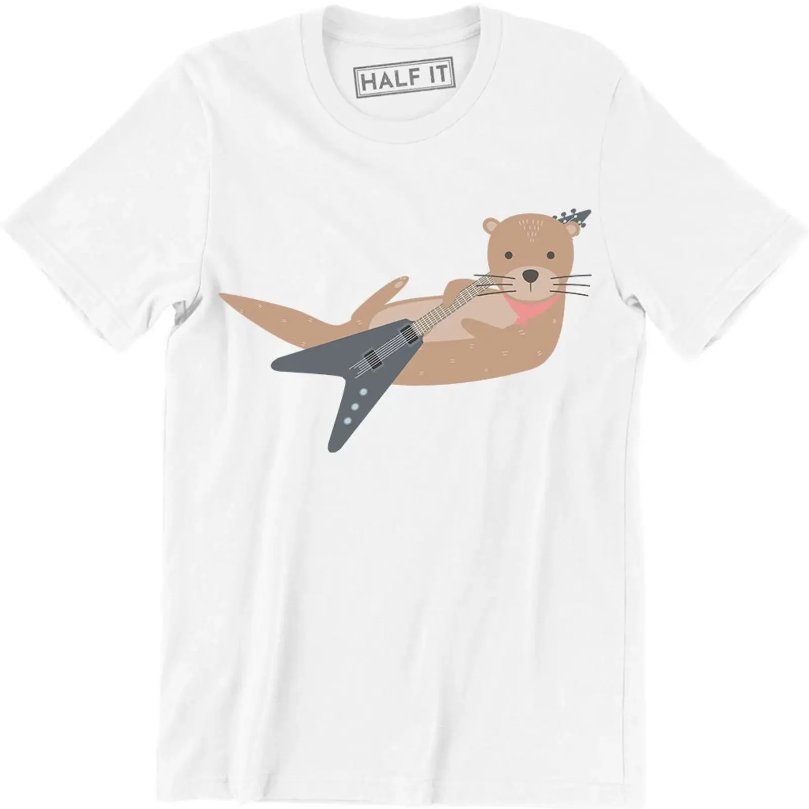 Seal spielt Gitarre, lustiger Rockliebhaber, Gitarrist, Cartoon-Tier, Wortspiel, sarkastisches T-Shirt, Vintage-Waschung, vielseitige grafische Mode