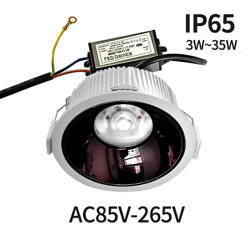 Łazienka wodoodporna typu downlight Kuchnia łazienka odporna na wilgoć mgiełka prysznicowa wbudowana lampa niebo IP65,, 3W, 5W, 12W, 15W