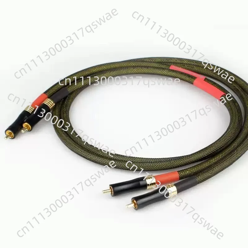 Silver Plated Purple Copper 2RCA HiFi Audio Signal Cable for Subwoofer and Speaker