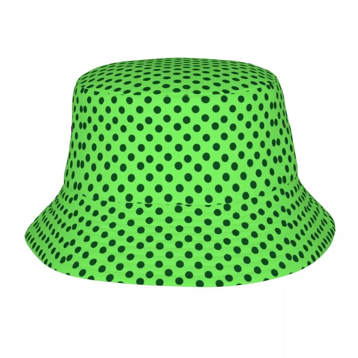 Green On Mint Polka Bucket Hat Street Style Fisherman Caps Portable Fishing Sunscreen Hats For Women Trendy Pattern Cap