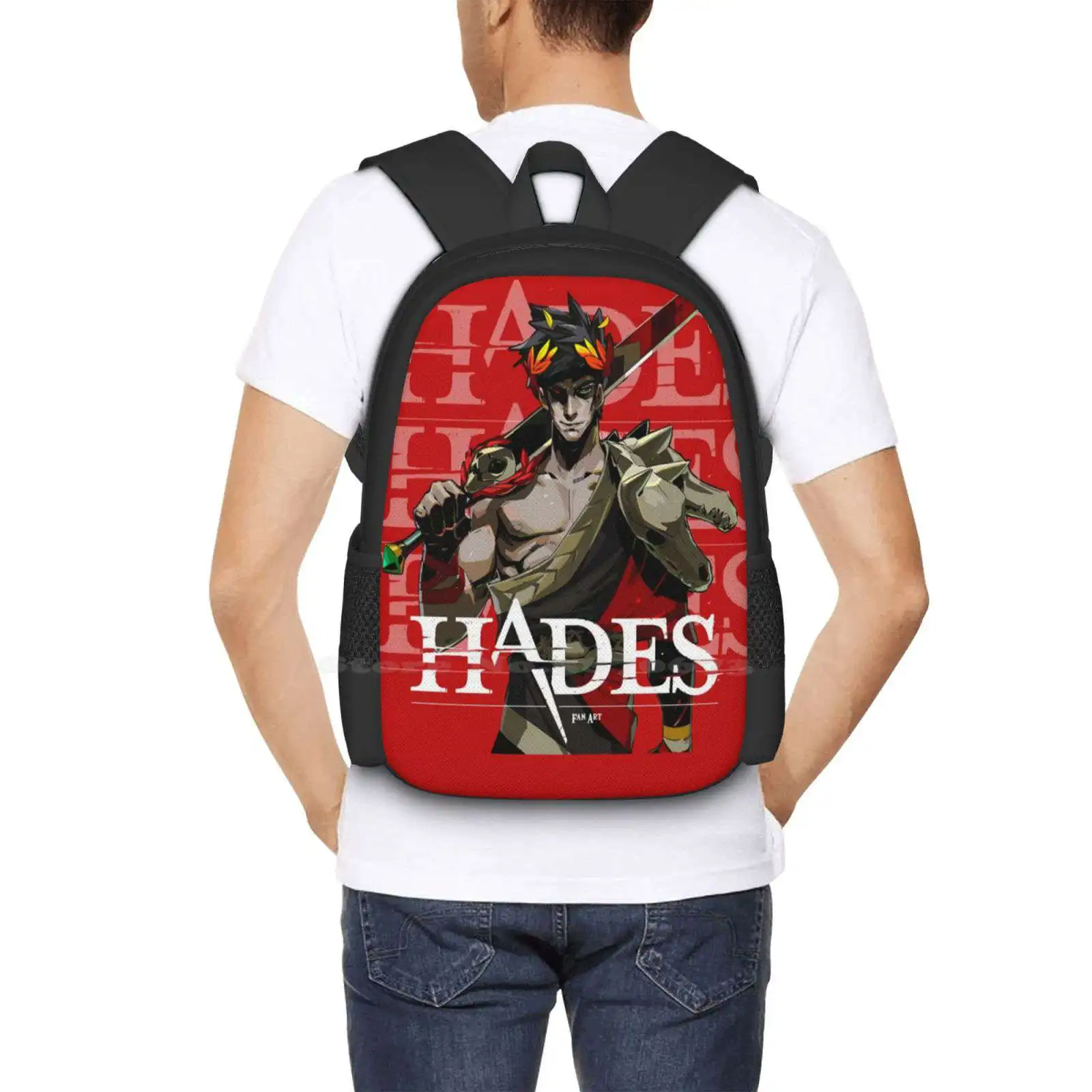 Hades Games. Fashion Pattern Design Travel Laptop School Backpack Bag Gaming Zagreus Greek Mythology Olympus Thanatos Video