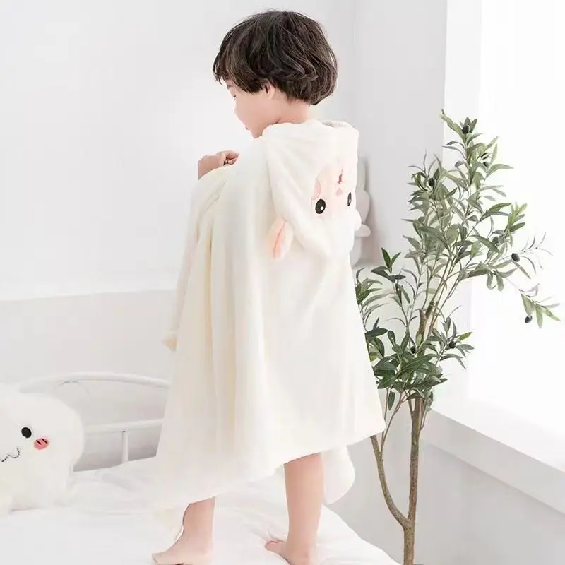 70*140cm Toddler Baby Hooded Towels Baby Kids Bathrobe Super Soft Bath Towel Blanket Warm Sleeping Swaddle Wrap for Boys Girls