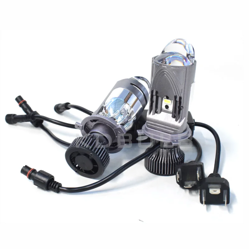 New 30000LM H4 Mini Projector Lens 6000K Super Bright High Low Beam Car LED Headlights DC9-32V Auto Turbo Fan Laser Led Lights