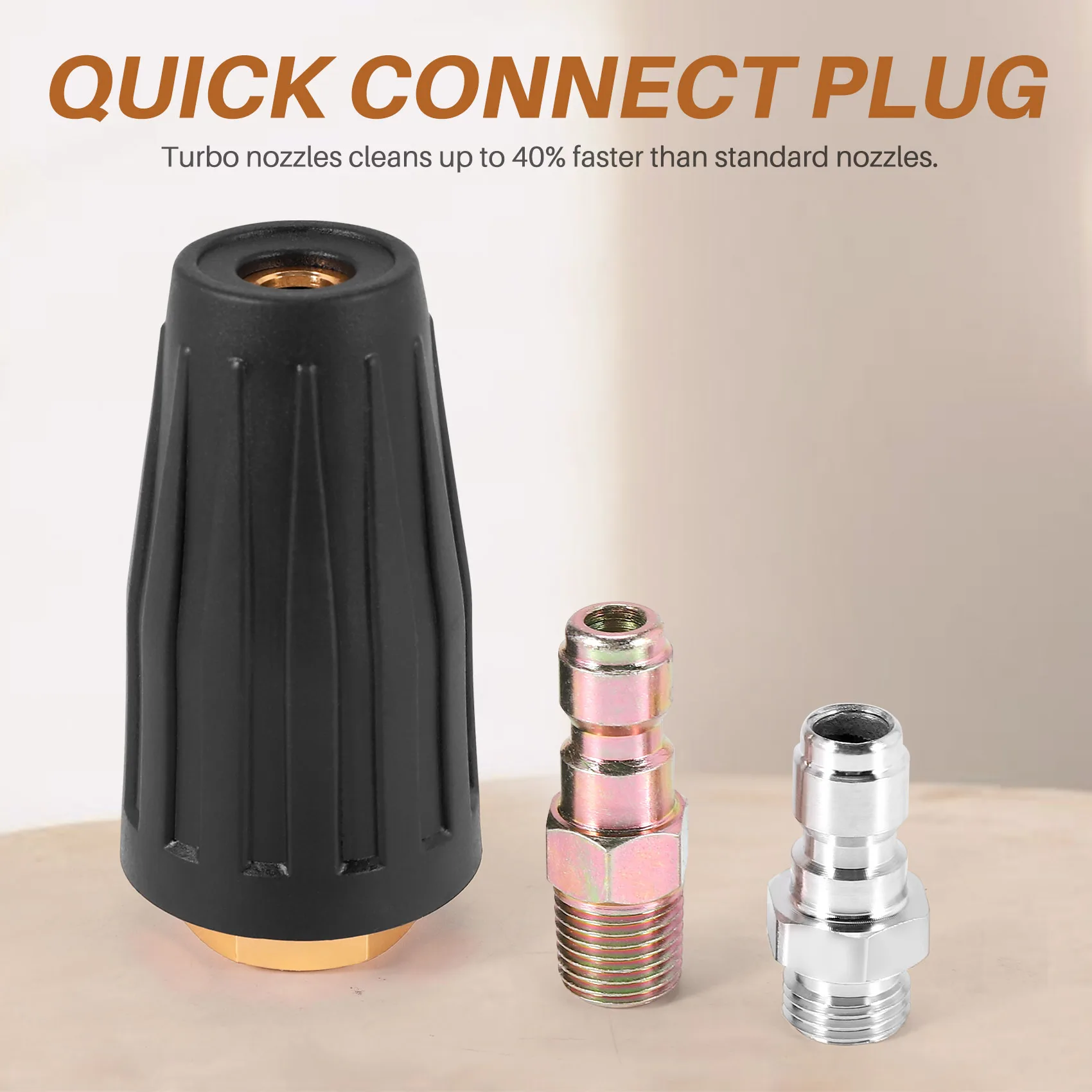 A98E-Pressure Washer Rotating Spray Turbo Nozzle Universal For Hot And Cold Water 3,000 Psi, 3.0 Orifice, 3.0 Gpm With 1/4 Inch