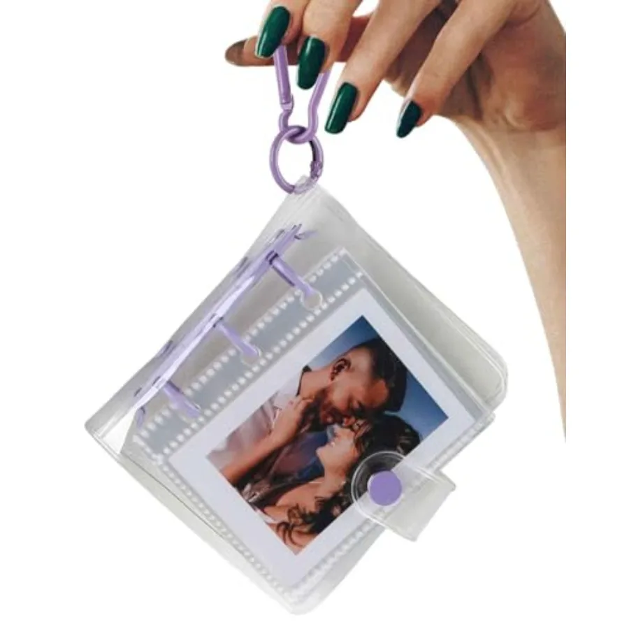 Travel Small Photo Album 2x3 with Keychain 25 Pockets for Fujifilm Instax Mini Series Instant Film, Polaroid Snap, Z2300 Instan