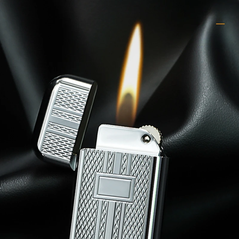 Electroplating Flower Version Mini Ultra-thin Grinding Wheel Lighter Open Flame Portable Butane Gas Lighter Cigarette Lighters