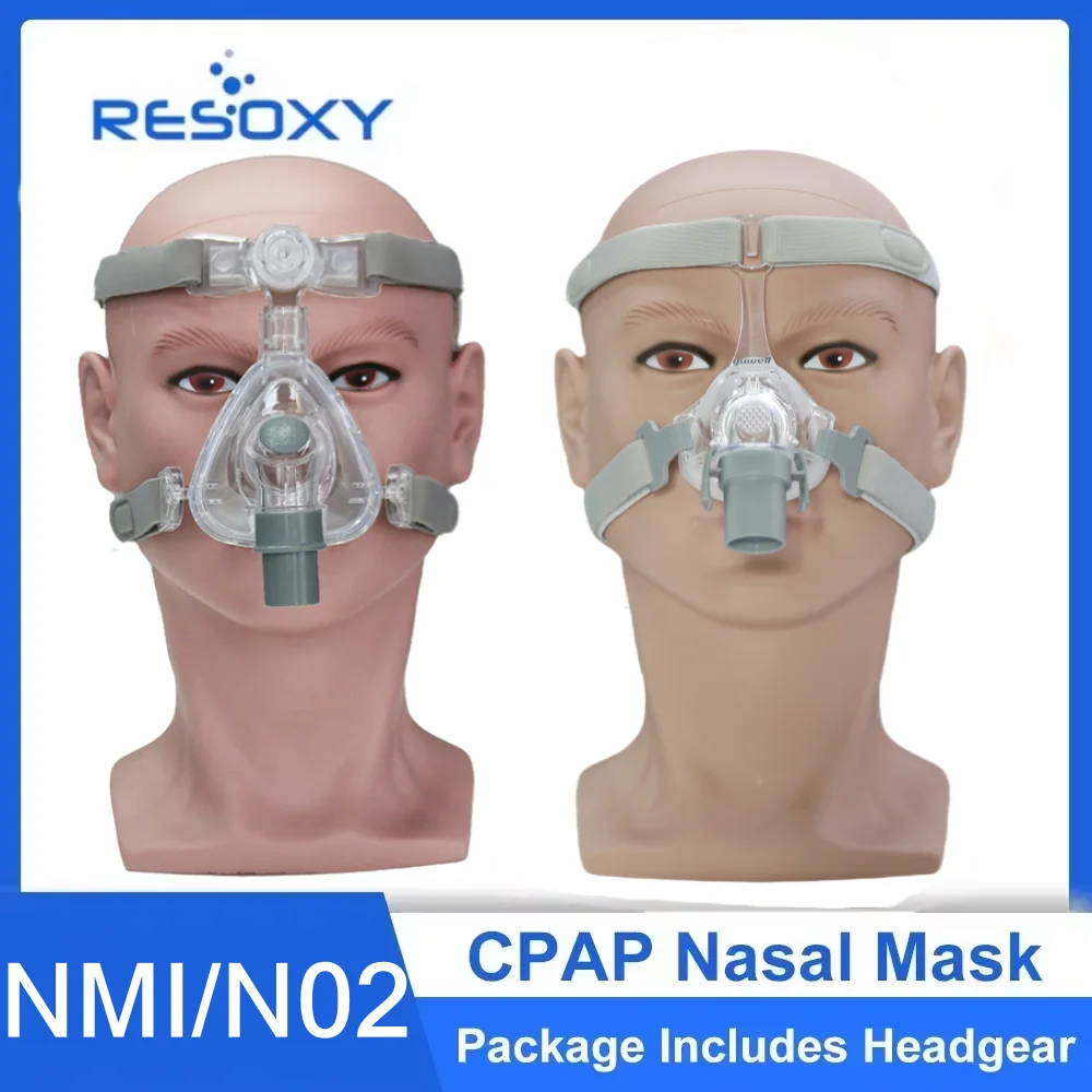 Назальная маска Resoxy CPAP с регулируемым головным убором, силиконовые гелевые подушки для апноэ во сне, APAP CPAP OSAHS, против храпа, для людей