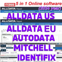 2024 Alldata Repair USA Europe EU Autodata Identifix Mitchell 5 IN 1 Update Online Account All Data Auto Data Car Parts Diagram