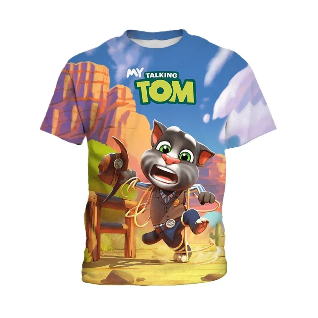 2026 Sommer AI My Talking Tom 3D-Druck Rundhals Kurzarm T-Shirts Komfortable Alltags-Freizeitmode Oberteile für Jungen und Mädchen – Detail 6