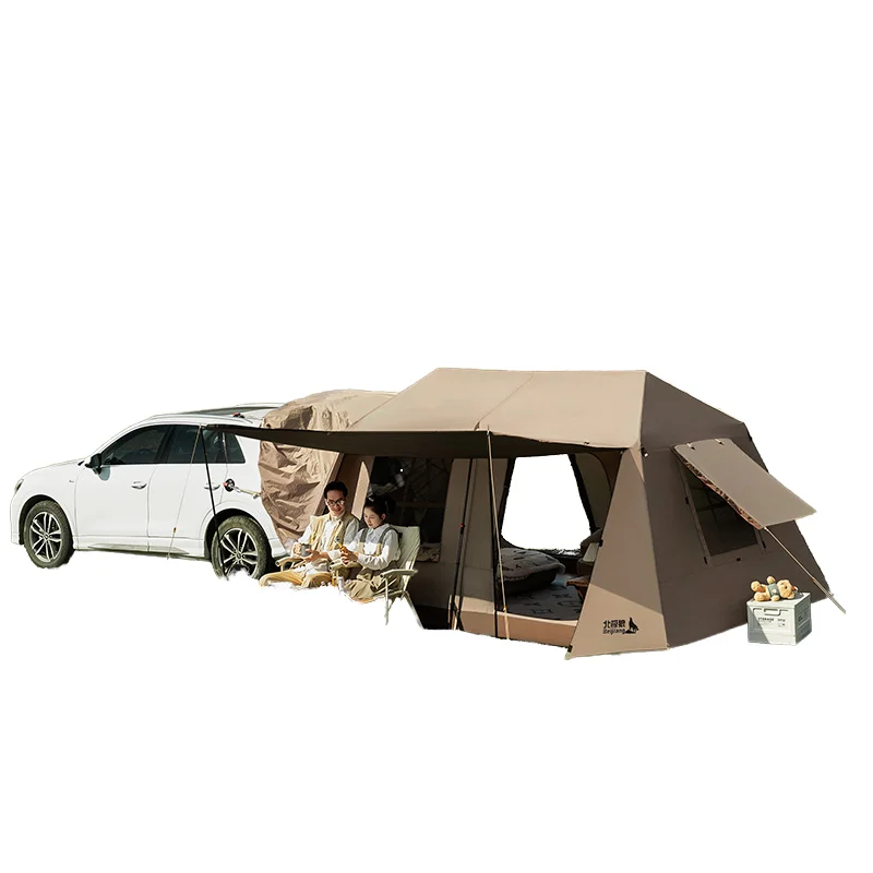 

Outdoor Oxford Four-Season Waterproof Automatic Car Rear Camping Tent Two Bedrooms One Living Room Black Sunscreen Three-In-One