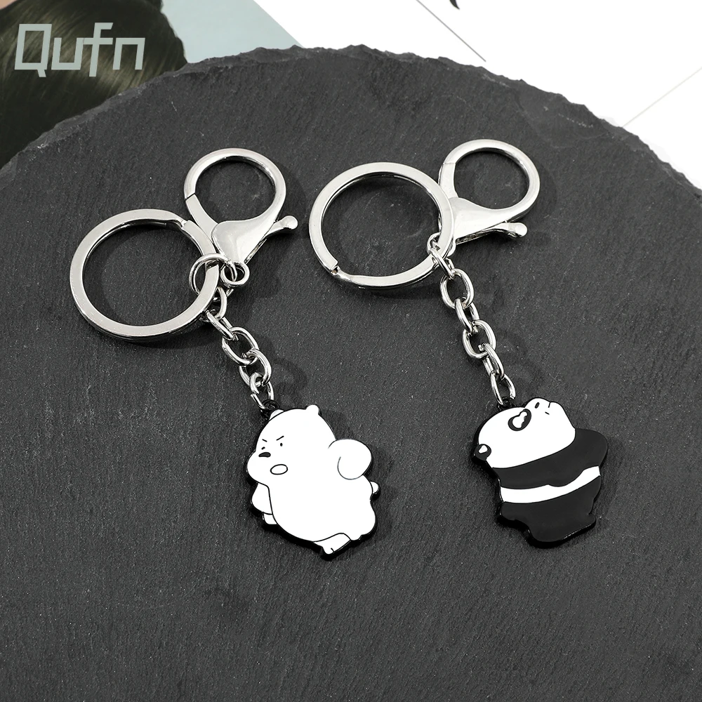 Cartoon Cute Panda Pendant Keychain Metal Alloy Keyring Waist Ornaments Bag Charms Accessories Gifts For Children Jewelry