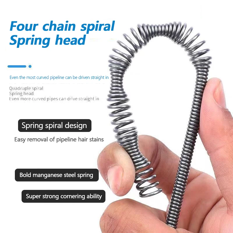2/5/10m 휴대용 하수구 Unclogger 파이프 화장실 화장실 바닥 배수 주방 가정용 청소 도구 핸드 크랭크 막힘 도구