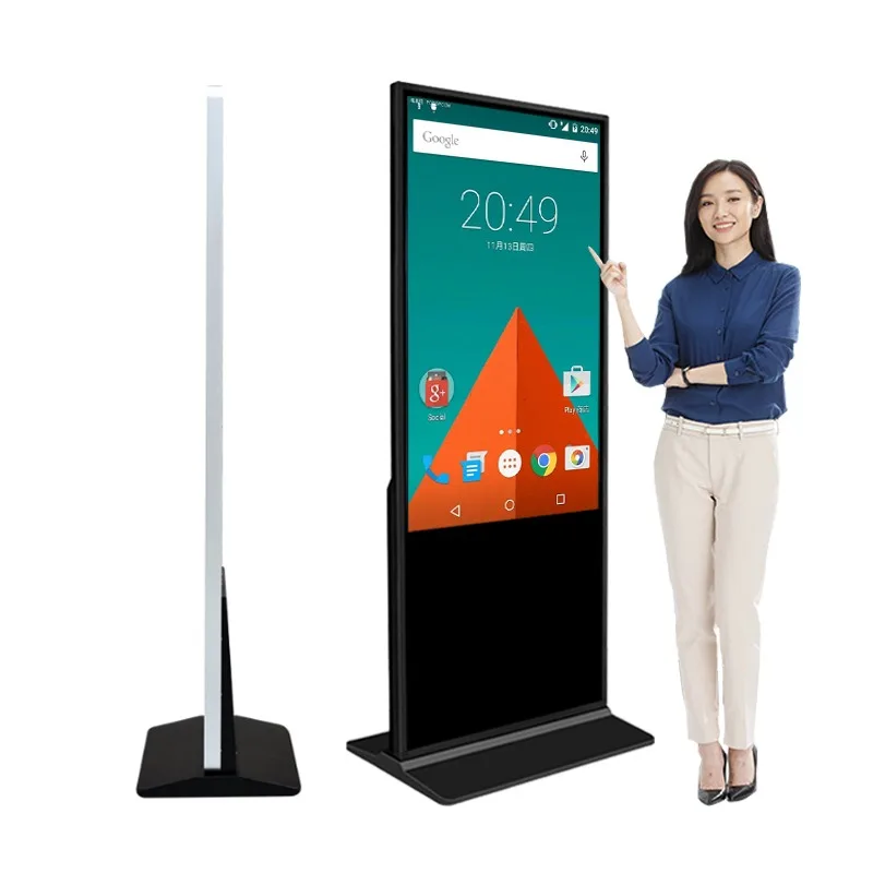 55 Inch Floor Screen Wifi Touch Screen Kiosk Sinage Display Digital Signage Lcd Advertising Player Digital Totem