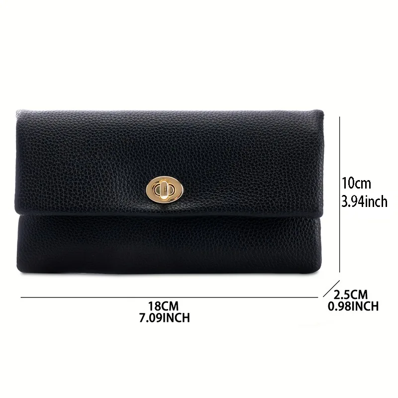 Litchi Pattern Zipper Mini Wallet Soft PU Leather Coin Purse Women