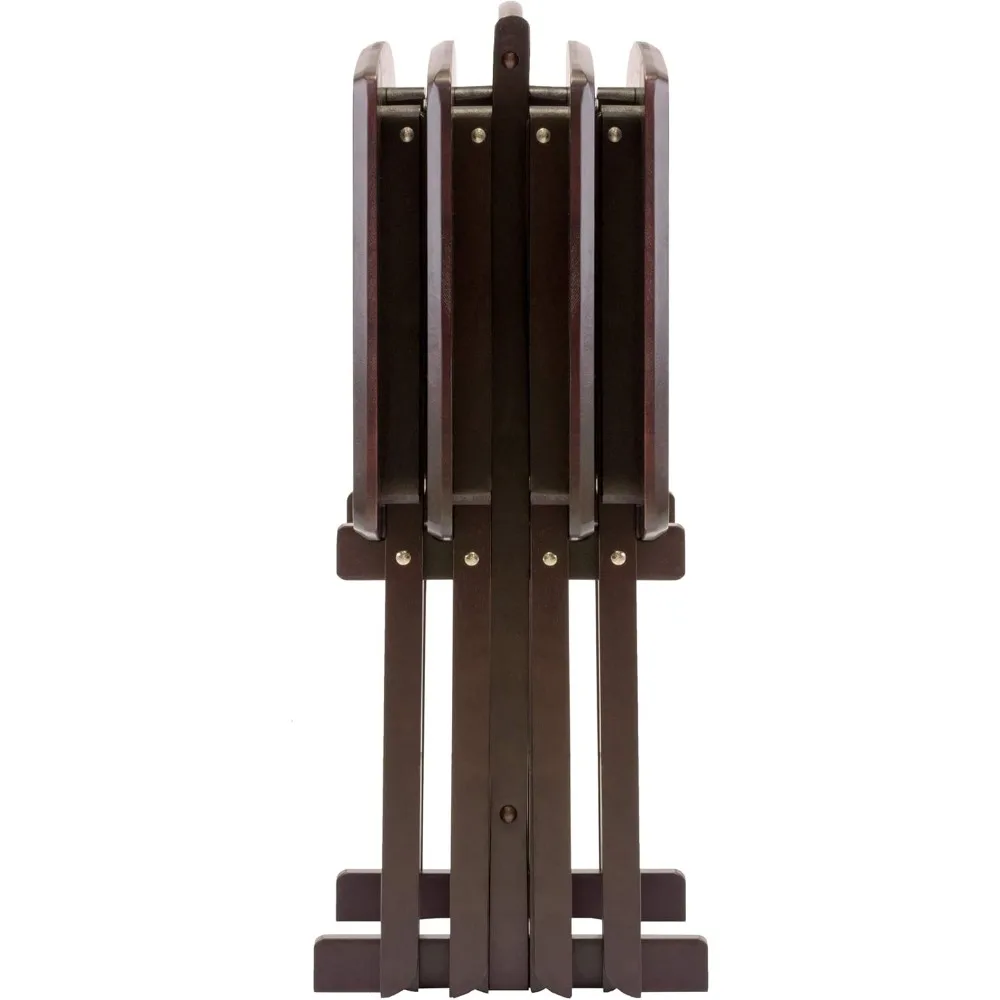 Elegante juego de mesa de centro para sala de estar, espresso de 26 pulgadas, colección de mesa de 4 piezas