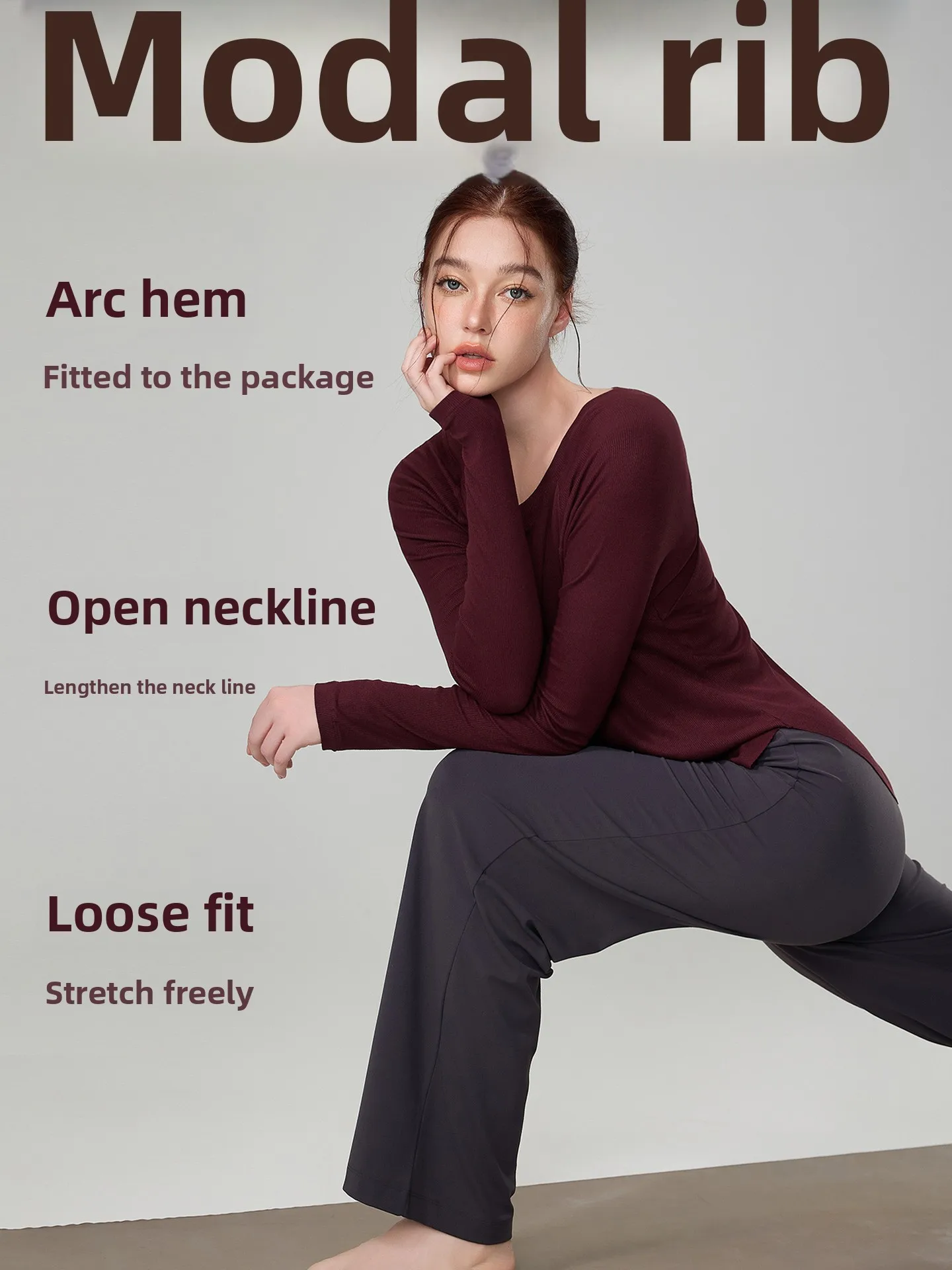 

2025 New Women's Sexy Large Neckline Long Sleeve Yoga Tops - Breathable Quick - Drying High Elastic Ideal for Yoga Running