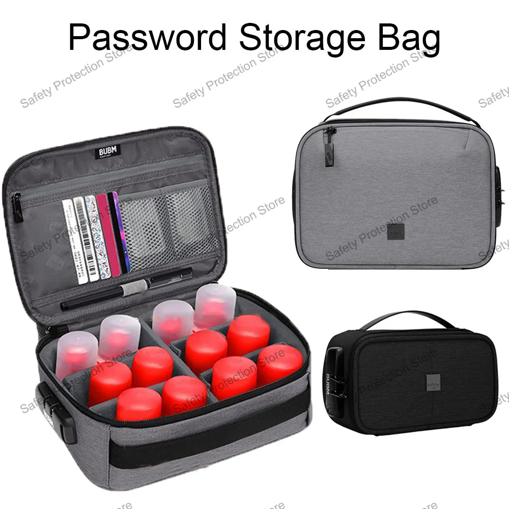 

Document Password Bag File Card Official Seal Storage Case Safe Box Travel Waterproof Portable Briefcase Handbag Organizer