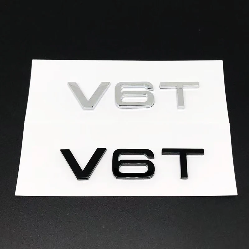 3D ABS Car Styling V6T V8T V6 V8 T Fender Side Body Emblem Tail Trunk Fender Badge Sticker For A4 A3 A5 A6 A1 Q3 Q5 Q7