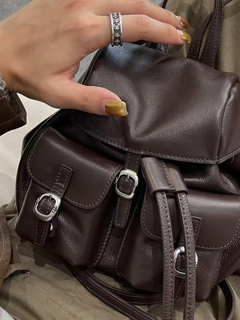 

Восхожая сумка через плечо для женщин, верхний слой из воловьей кожи, сумка Xiaodou, повседневная сумка Briti Sle