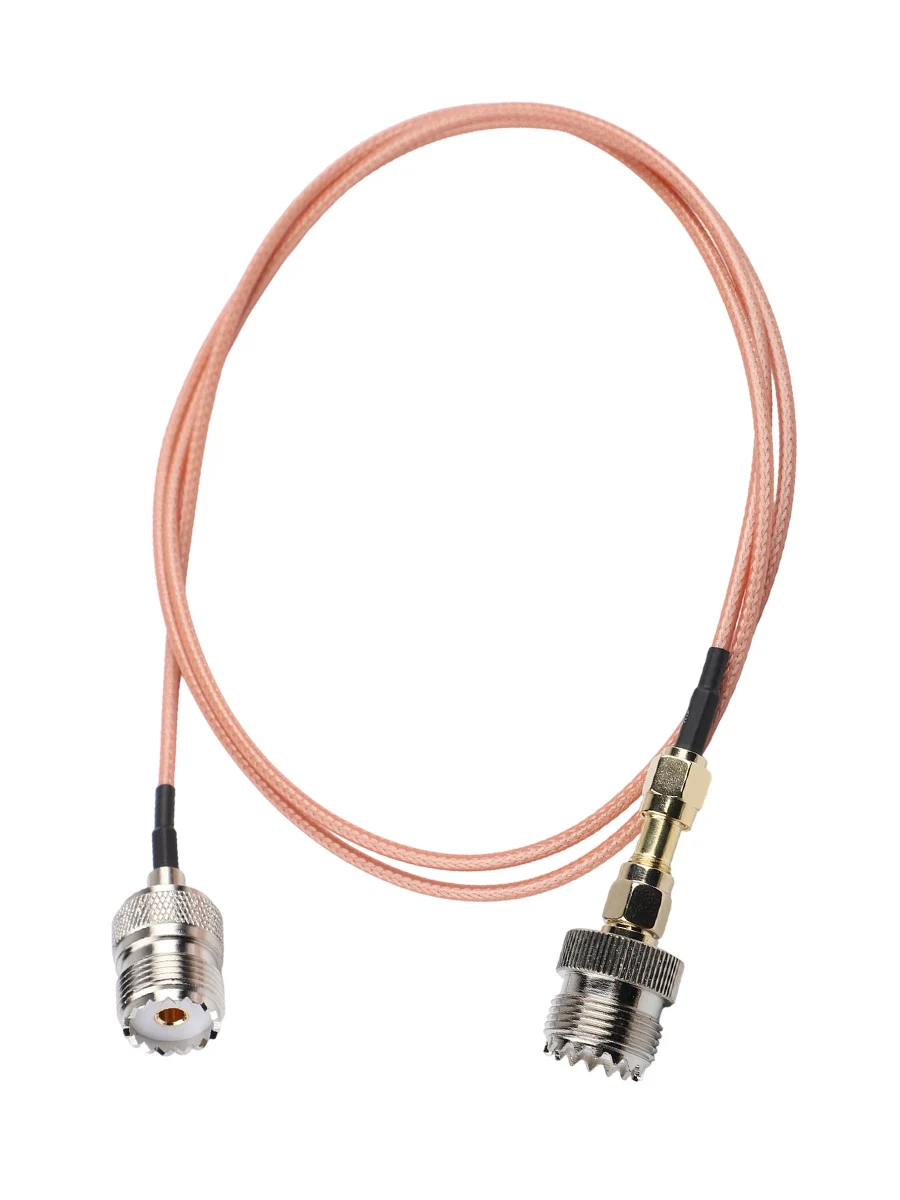 Flexible For SMA to UHF Connection Solution 100 cm RF Coaxial Cable with Dual Adapters Compatible with For Baofeng Devices