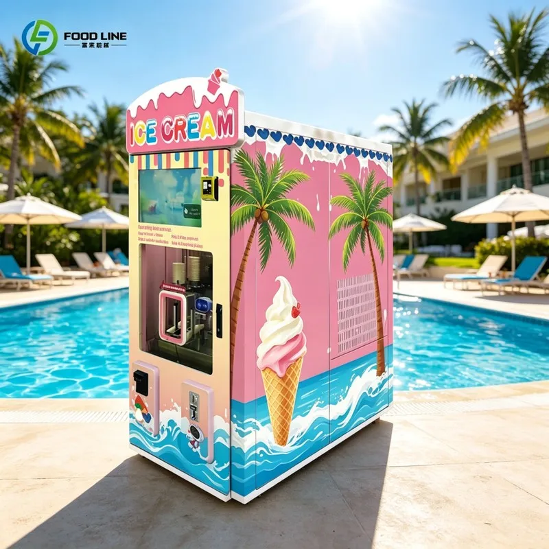 Quick-Install Plug-and-Play Ice Cream Machine for Pop-up Stores FL Customized  Soft Vending Machine