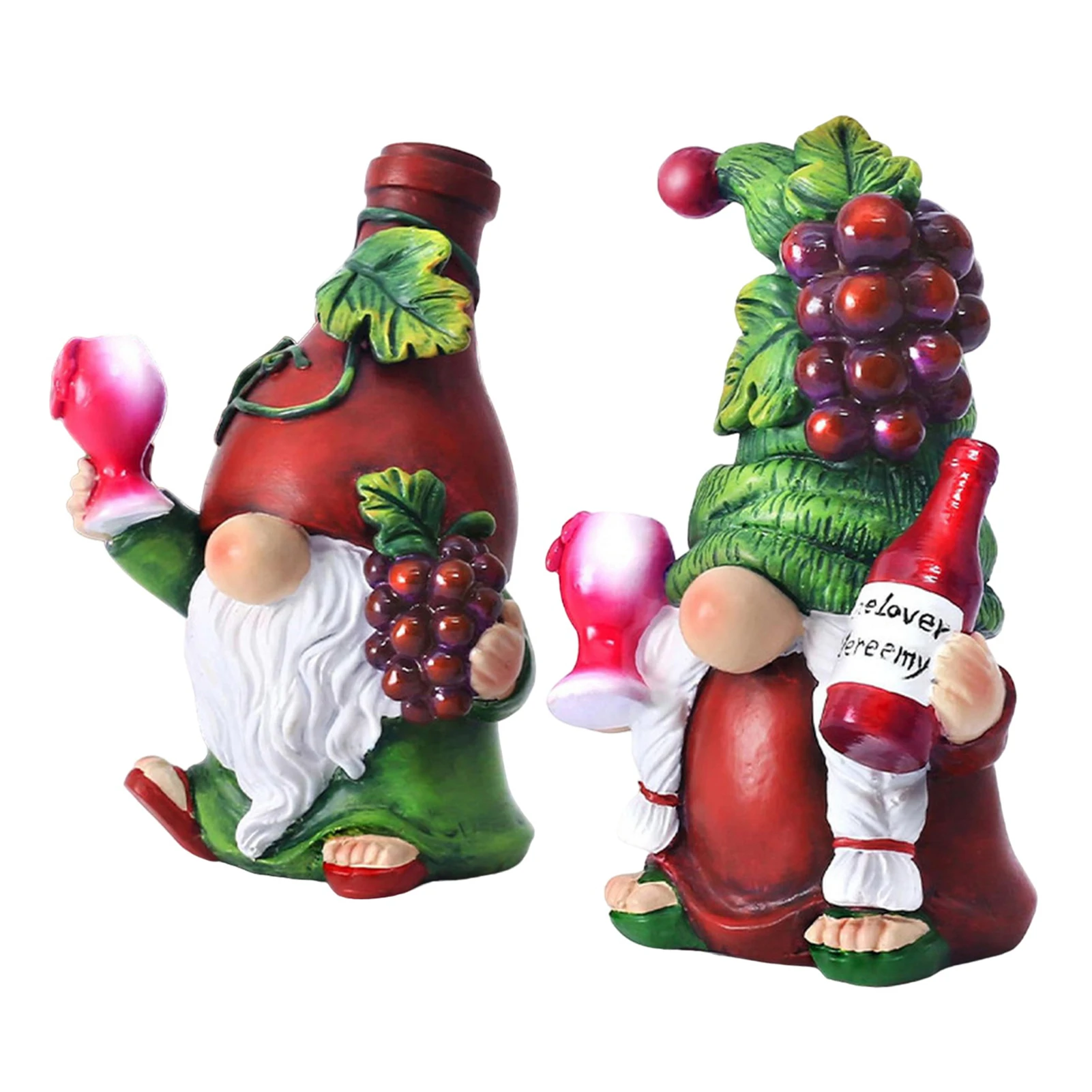 Fairy Garden Mini Gnomes Statue Resin Moss Micro Landscape Decoration Mini Dwarf Red Wine Fruit Gnome Party Table Ornaments