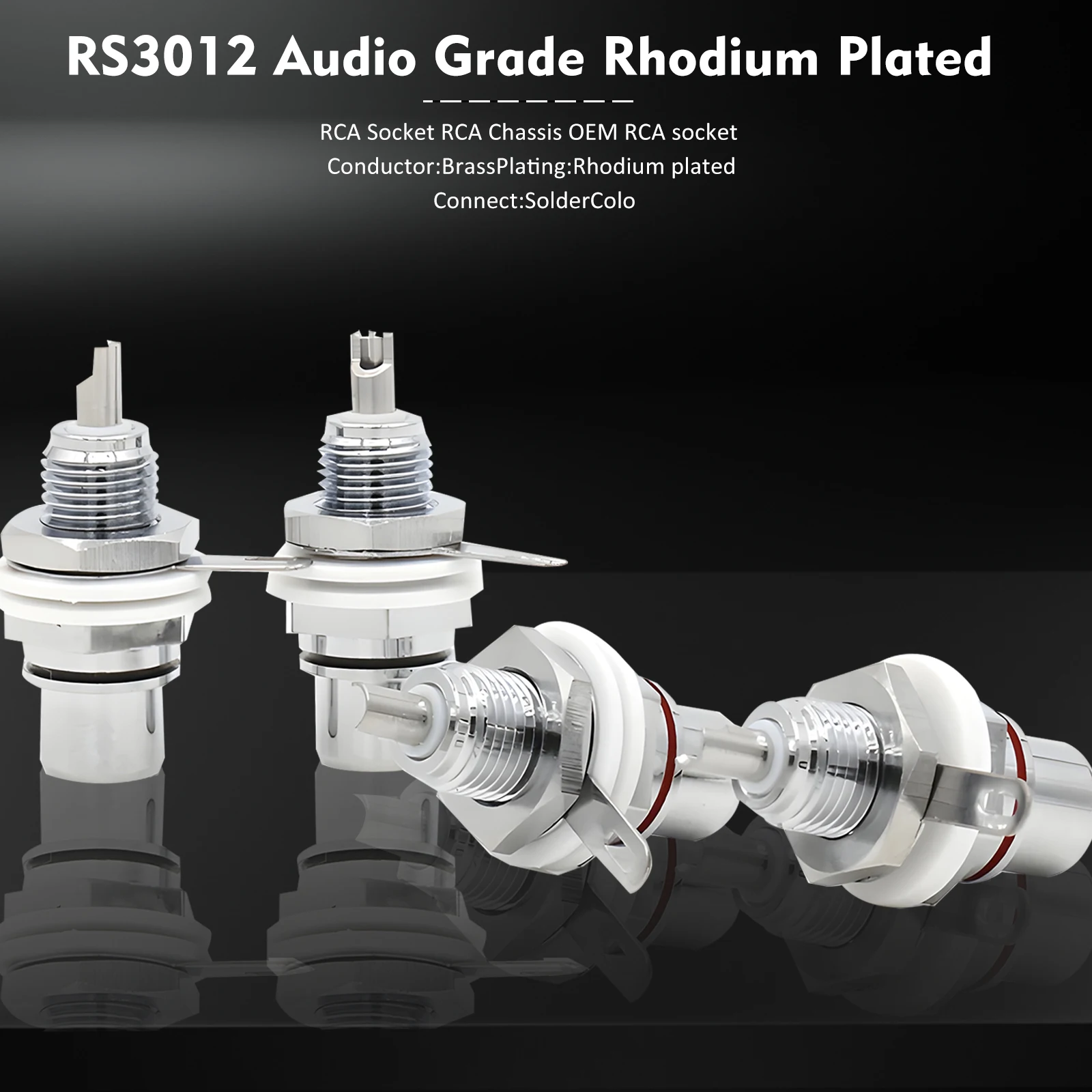 Rhodium Plated RCA Socket RCA Female Panel Mount Plug Audio Terminal RCA Panel Mount Chassis