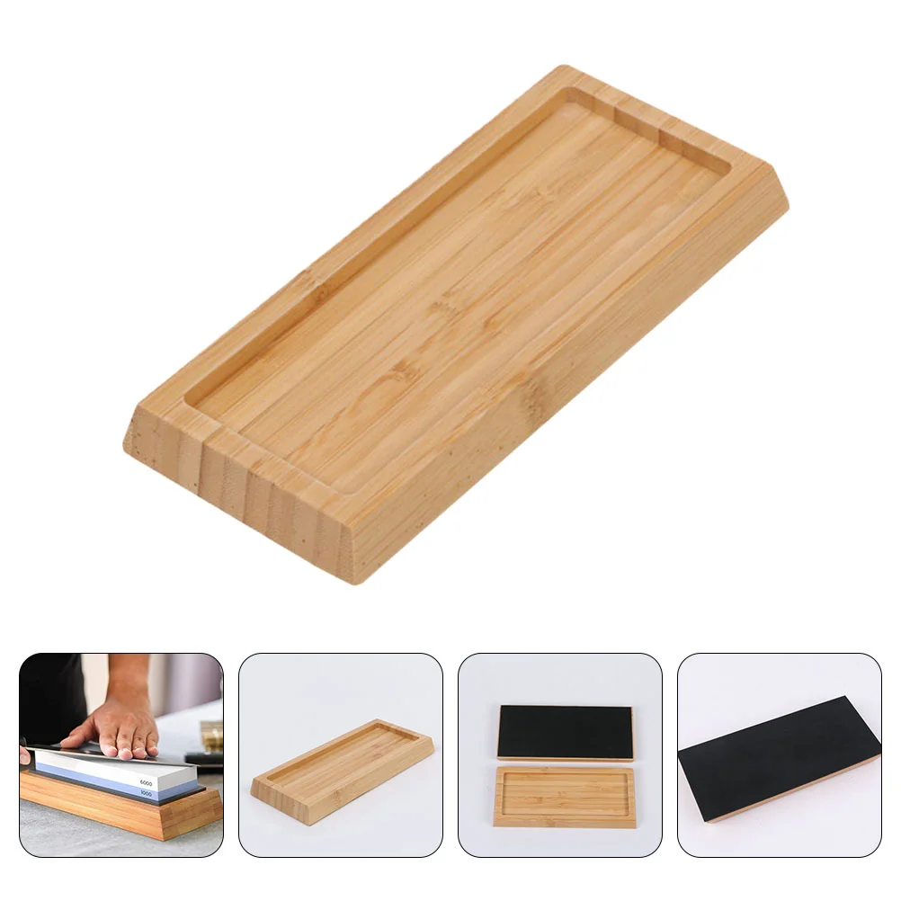 

Sharpening Stone Holder Grindstone Tray Storage Rack Sharpener Base Bamboo Whetstone Stones for Knives