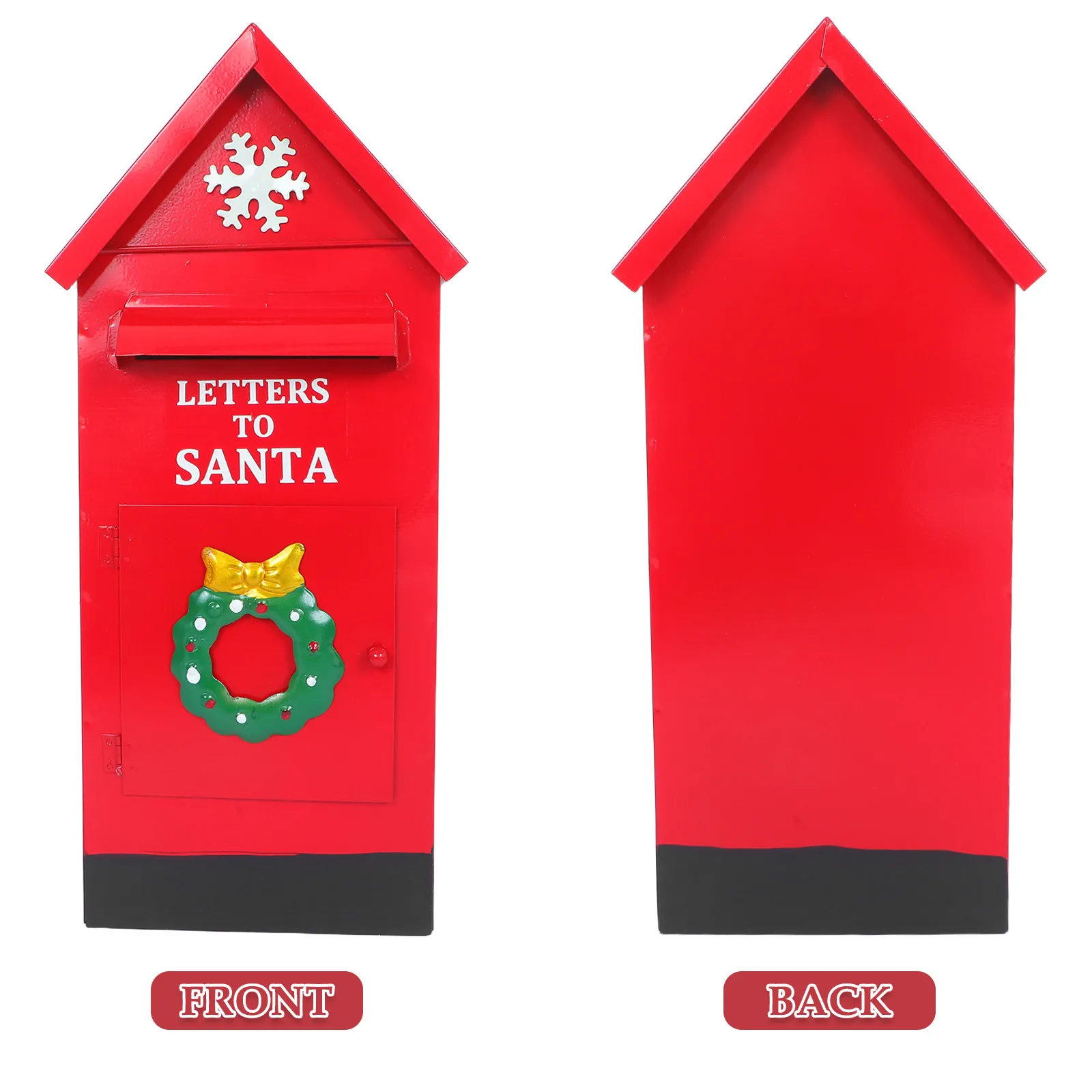 Santa Mailbox Christmas Ornament Red Iron Decorative Vintage Letter Box for Home Xmas Post Box Santa Letters Mailbox