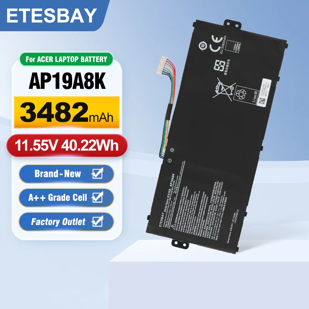 ETESBAY AP19A8K 40.22Wh Battery Compatible with Acer Chromebook Spin 11 CP311-1H CP311-2H CP311-1HN R752TN-C07T R752T-C3M5