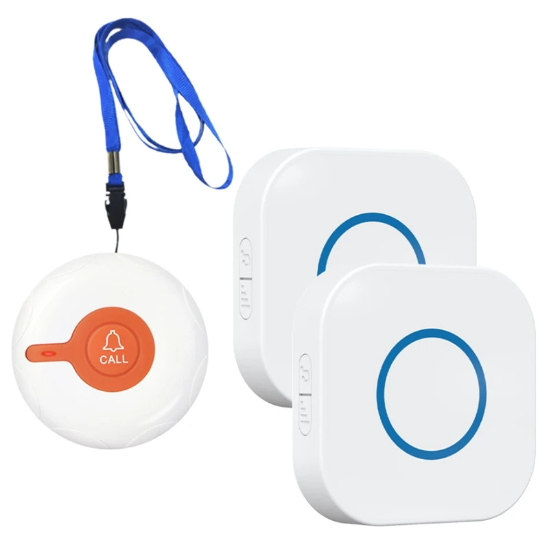 US Plug Wireless Door Bells Call Button Pager For Elderly, Patient, Disabled, Pregnant Woman, 4 Gear 350M