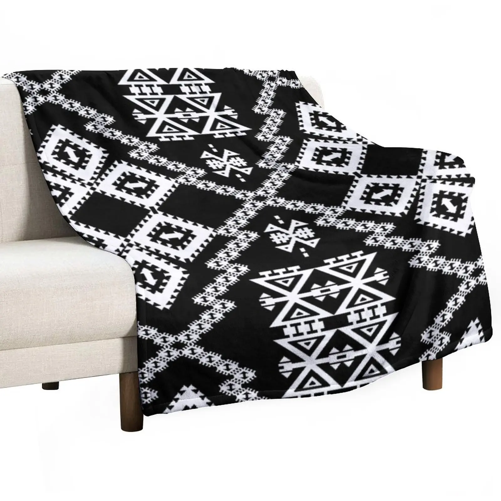 Black White Aztec 2 Throw Blanket valentine gift ideas Personalized Gift