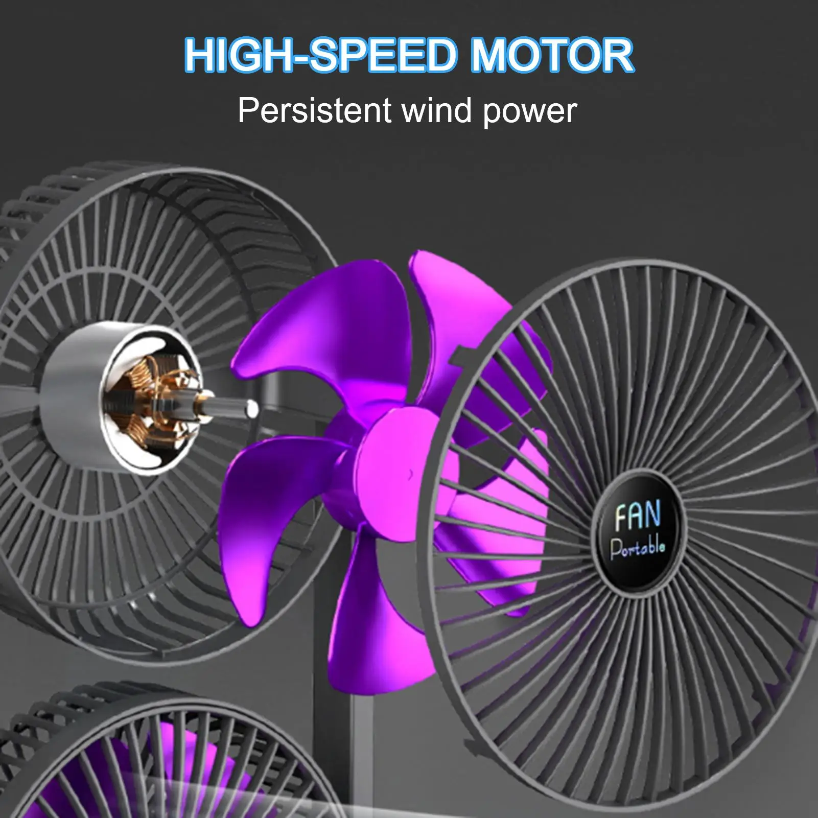 Double Head Desk Fan Rechargeable Portable Quiet Angle Rotation Personal Fan For Bedroom Dorm Home Work Outdoor Sports Sleep