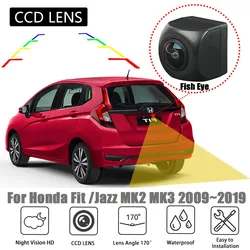 Car Rear View Camera For Honda Fit Honda Jazz MK2 MK3 2009~2019 Accessories With Plate Lamp Bracket CCD Night Vision IP69 Camera