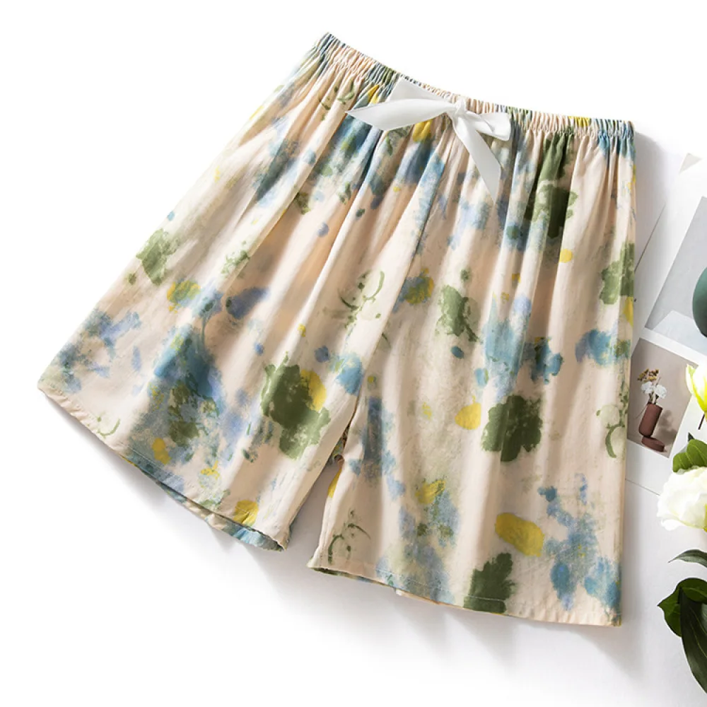 Summer Ladies Pajama Shorts Comfortable Rayon Sleepwear Casual Loose Lounge Pants Thin Breathable Home Short Bottoms Wear