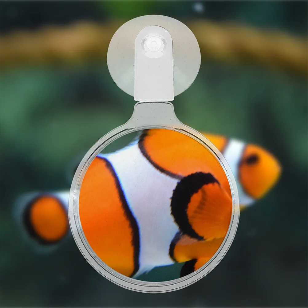 Loupe d'aquarium 2 pièces avec ventouse, en acrylique transparent, pour l'observation des poissons Betta, des plantes et des petits animaux microscopiques